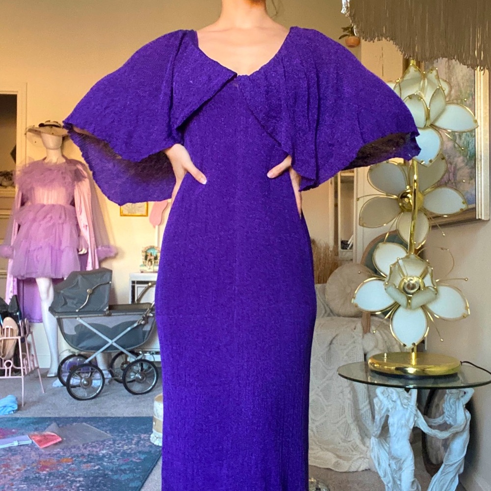 NWT Zara Purple Metallic Gown Size M
